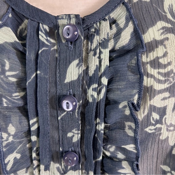 INKED & FADED Sparkly Sleeveless Peplum Sheer Blouse 39 - Picture 8 of 12